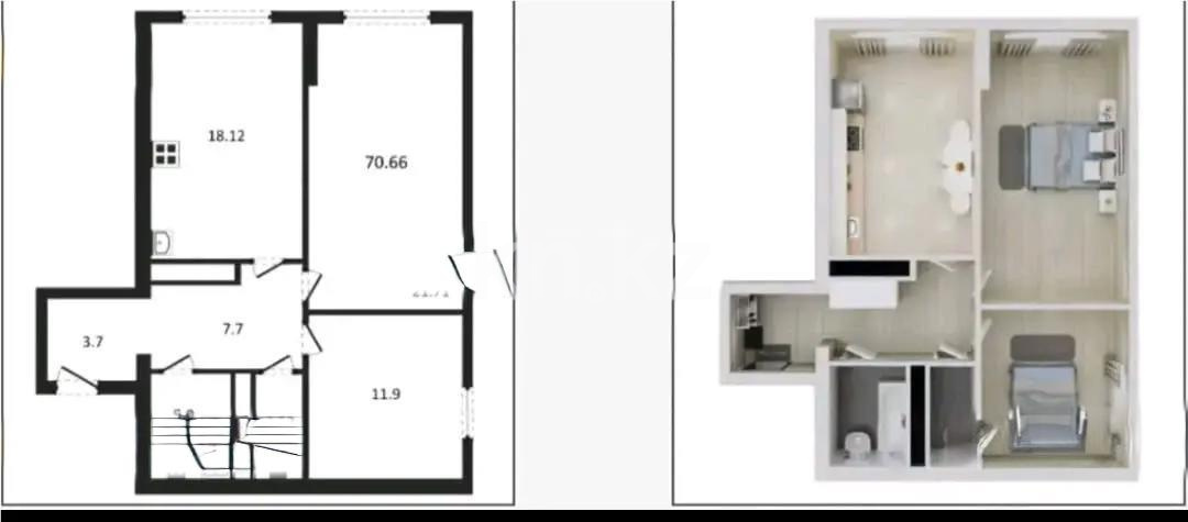 Продажа 2-комнатной квартиры, 71 м² в Алматы - фото 2