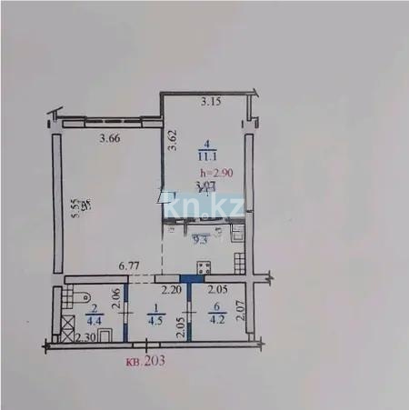 Продажа 2-комнатной квартиры, 53.8 м² в Алматы