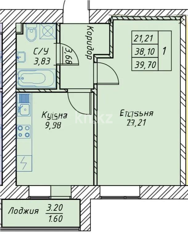 Продажа 1-комнатной квартиры, 40 м² в Астане - фото 6