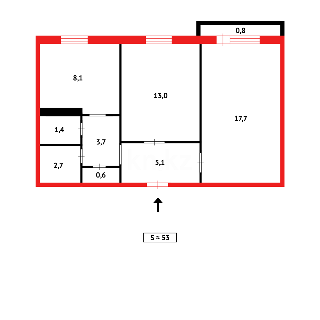 Продажа 2-комнатной квартиры, 51 м² в Темиртау - фото 13