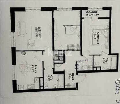 Продажа 3-комнатной квартиры, 91.44 м² в Алматы