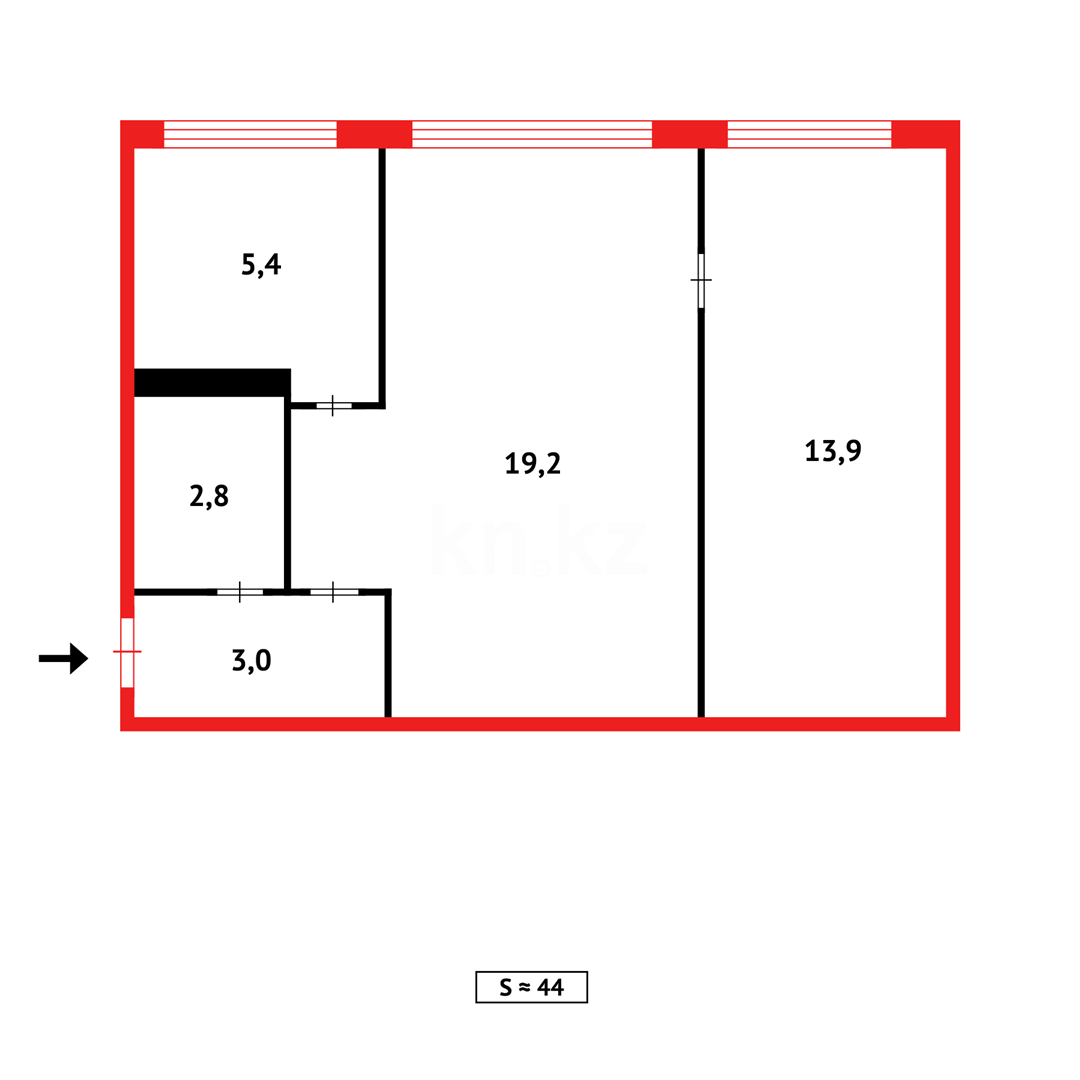 Продажа 2-комнатной квартиры, 44 м², мкр-н 12 в Караганде - фото 7