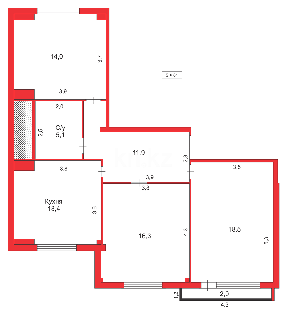 Продажа 3-комнатной квартиры, 81 м² в Караганде - фото 21