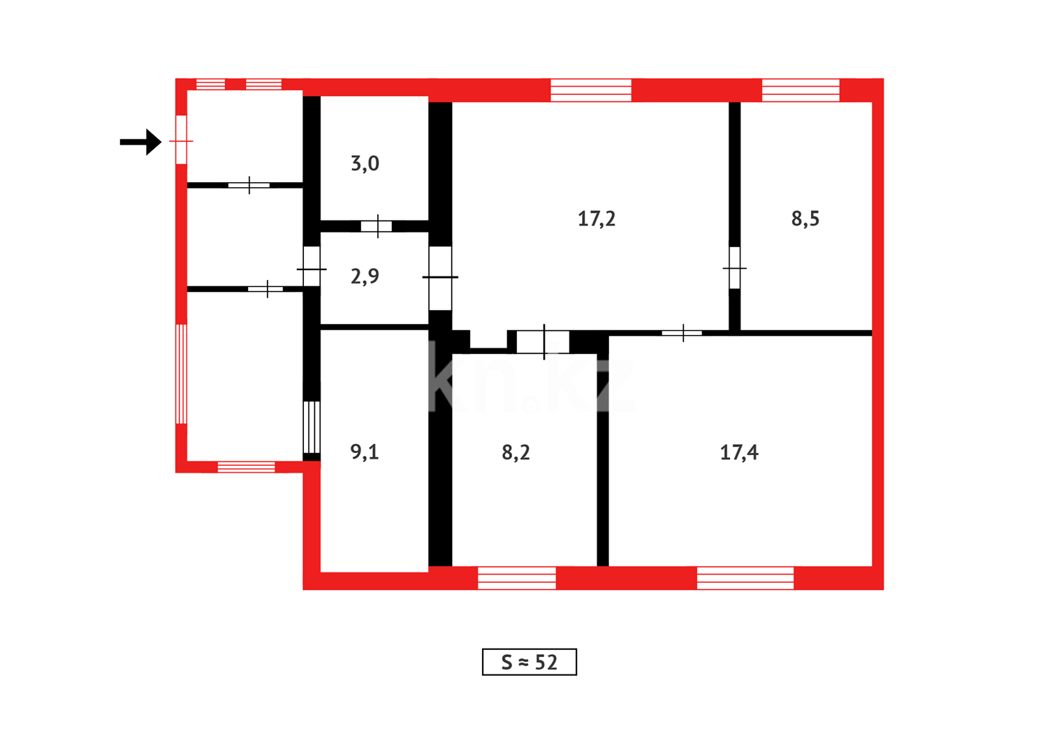 Продажа 4-комнатного дома, 51.3 м², пер. Орталык в Абае - фото 10