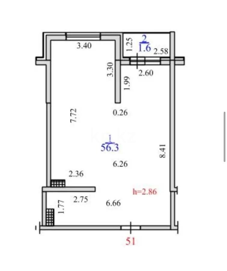 Продажа 2-комнатной квартиры, 57.9 м² в Алматы