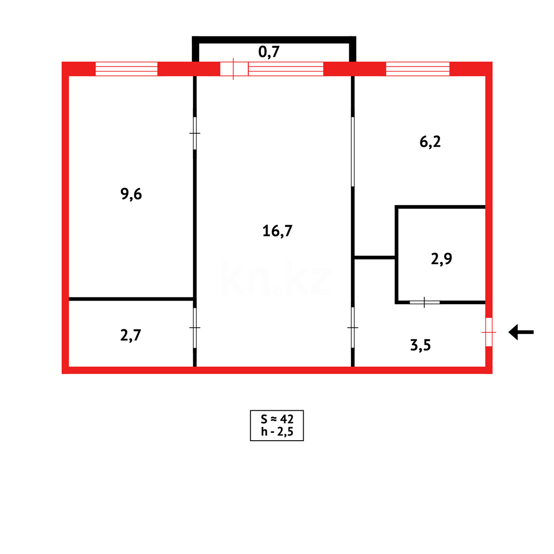 Продажа 2-комнатной квартиры, 45 м², 12-й мкр. в Караганде - фото 7