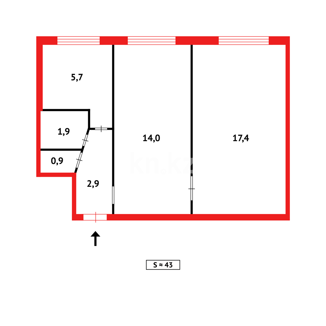 Продажа 2-комнатной квартиры, 42 м², 23-й мкр., дом  10 в Караганде - фото 8