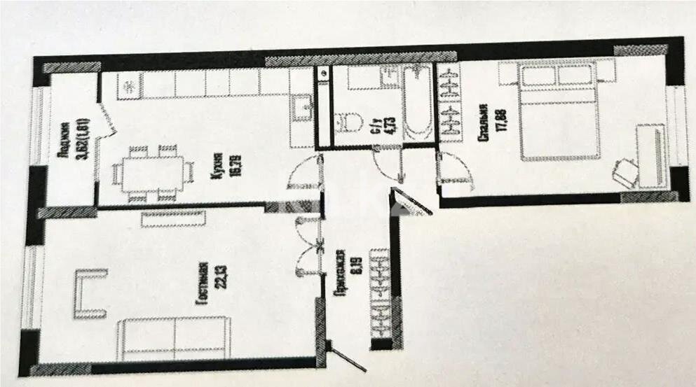 Продажа 2-комнатной квартиры, 72 м² в Астане