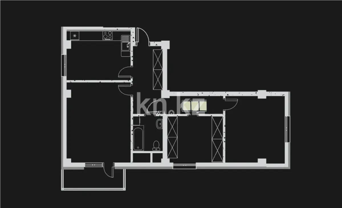 Продажа 3-комнатной квартиры, 85.96 м², мкр. Аксай-4, дом  4 в Алматы