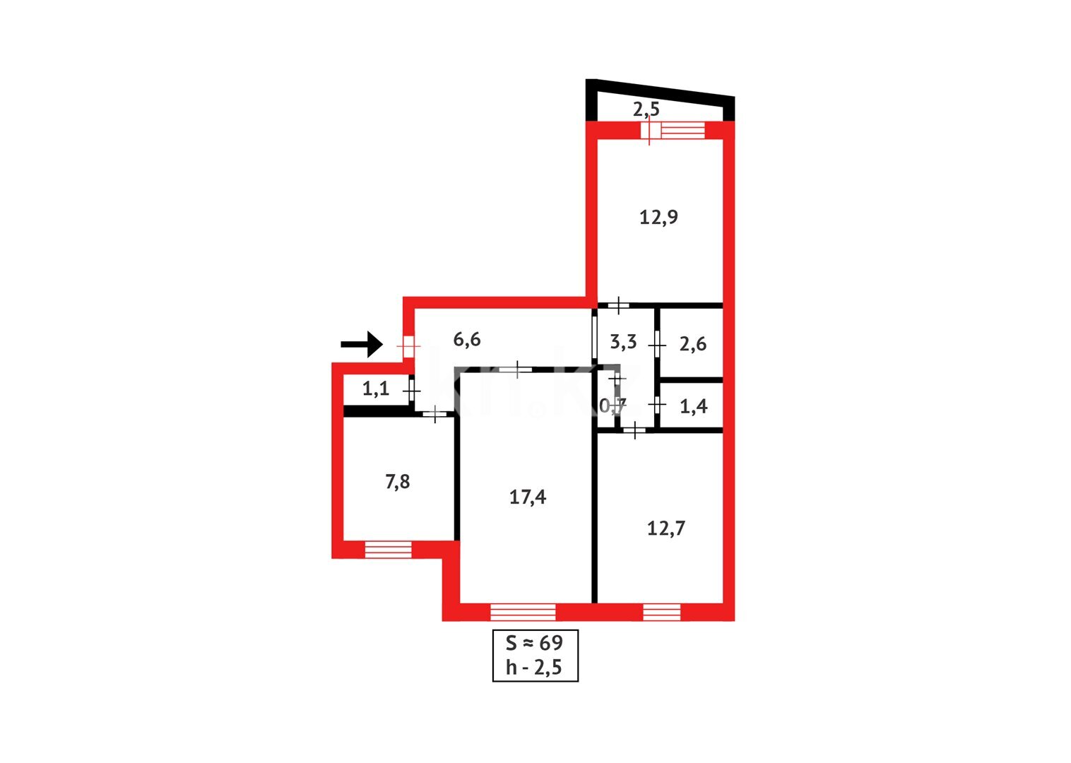 Продажа 3-комнатной квартиры, 70 м² в Темиртау - фото 14
