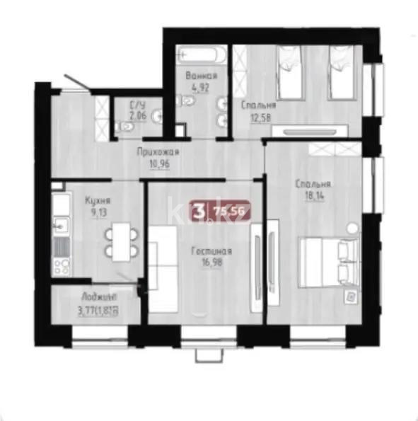 Продажа 3-комнатной квартиры, 75 м² в Астане - фото 3