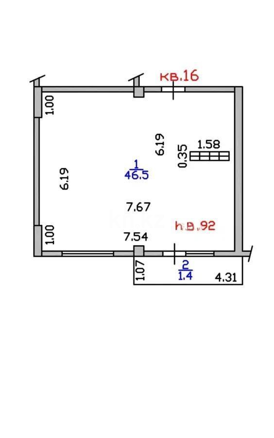 Продажа 2-комнатной квартиры, 46.5 м², мкр-н 20, дом  46 в Алматы