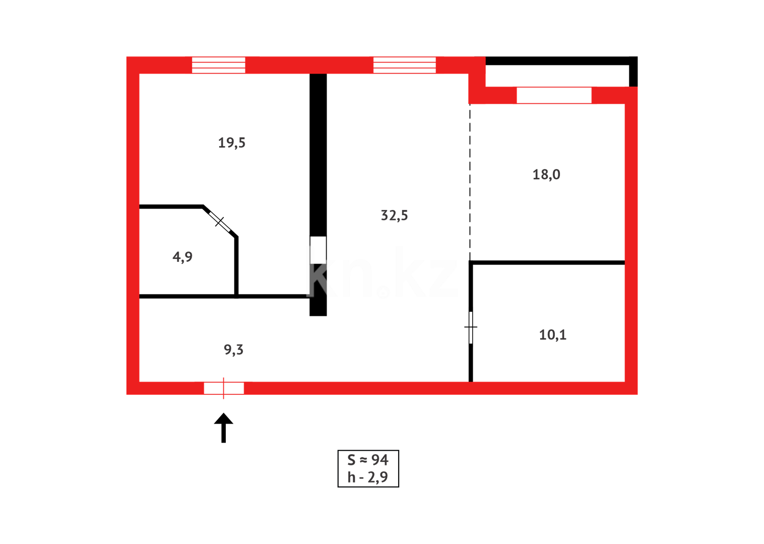 Продажа 2-комнатной квартиры, 94 м², ул. Аманжолова, дом  96/1 в Караганде - фото 19