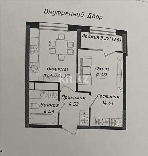 Продажа 1-комнатной квартиры, 36.6 м² в Астане
