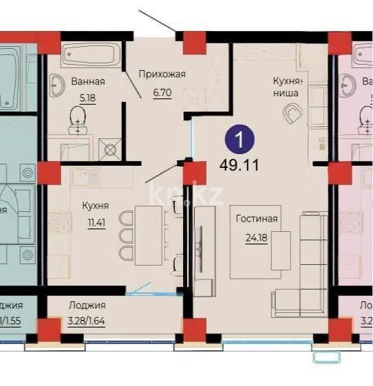 Продажа 1-комнатной квартиры, 48 м² в Астане - фото 3