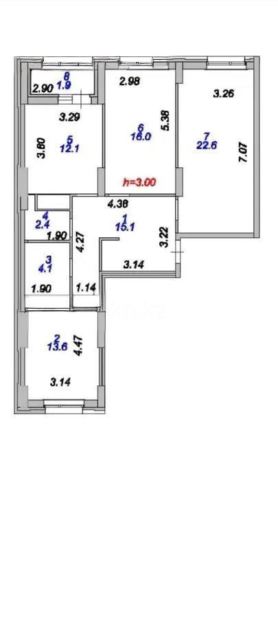 Продажа 3-комнатной квартиры, 88 м², ул. Шаймерденова, дом  4/1 в Астане