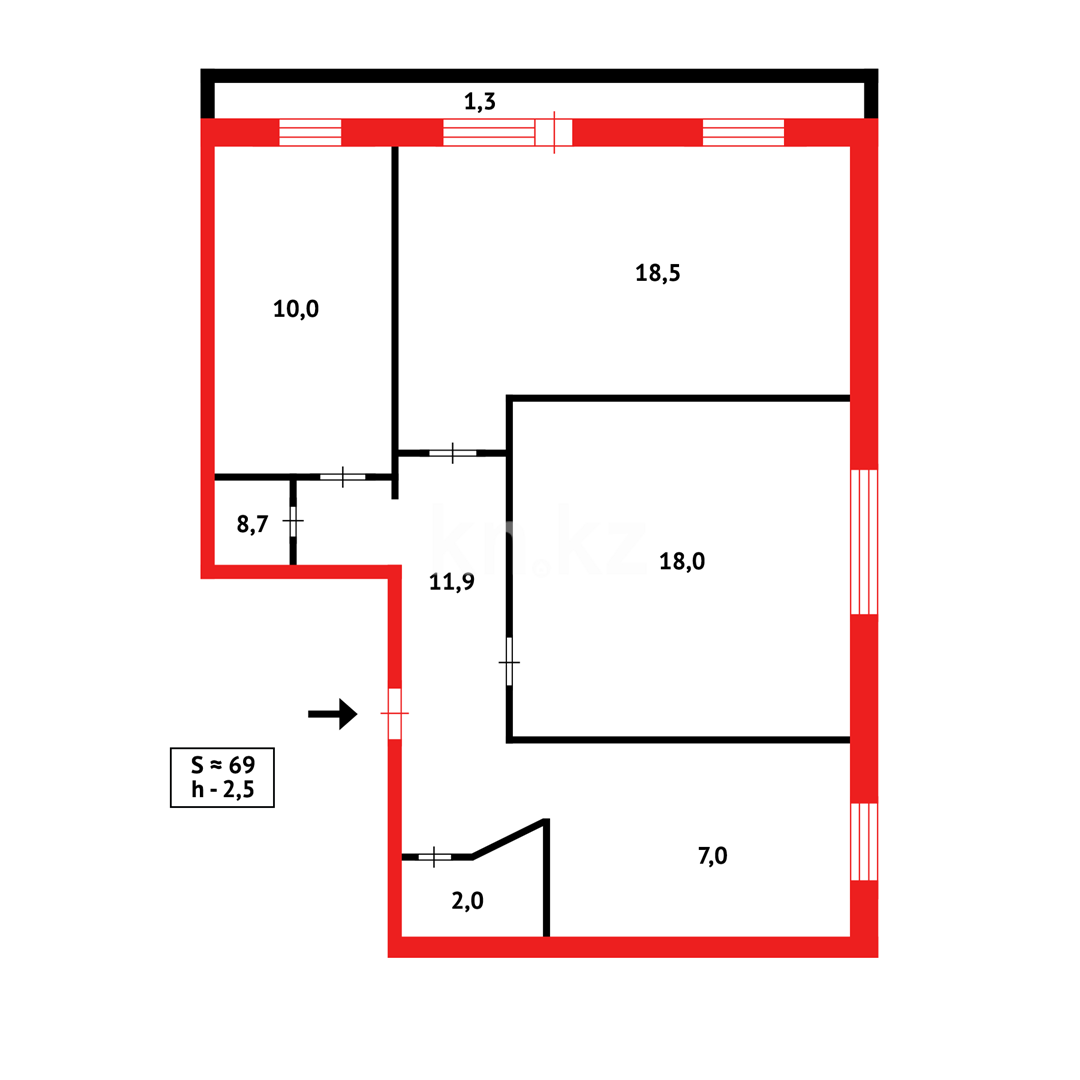 Продажа 3-комнатной квартиры, 68 м², ул. 6-й мик-н в Темиртау - фото 12