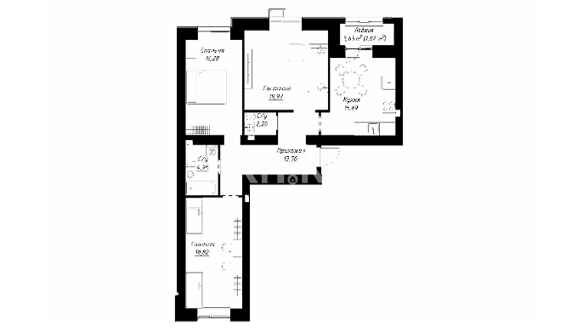 ЖК Aisafa, 3-комнатная, цена 61 327 650 ₸, 655 000 ₸&nbsp;/&nbsp;м²
