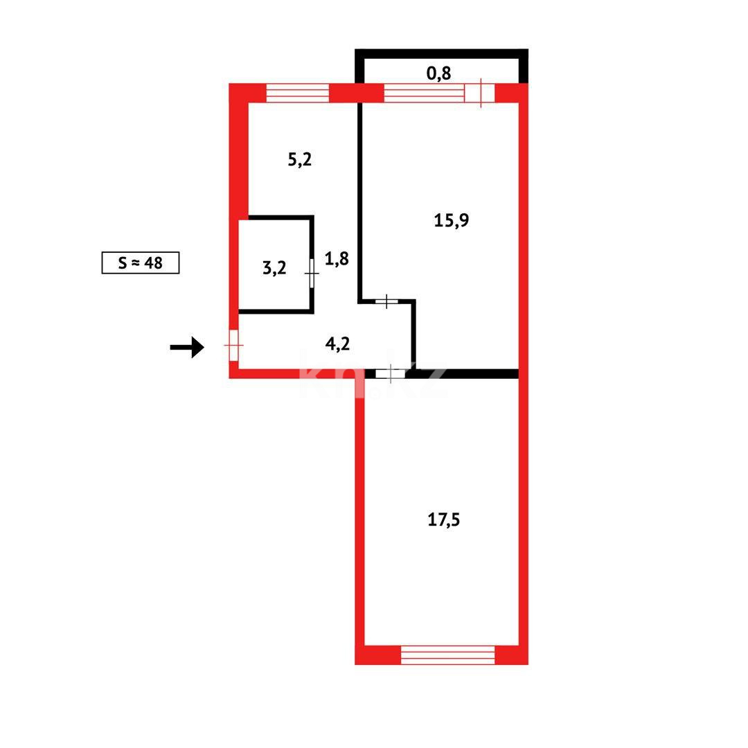 Продажа 2-комнатной квартиры, 48 м², ул. Абая, дом  72 в Темиртау - фото 8