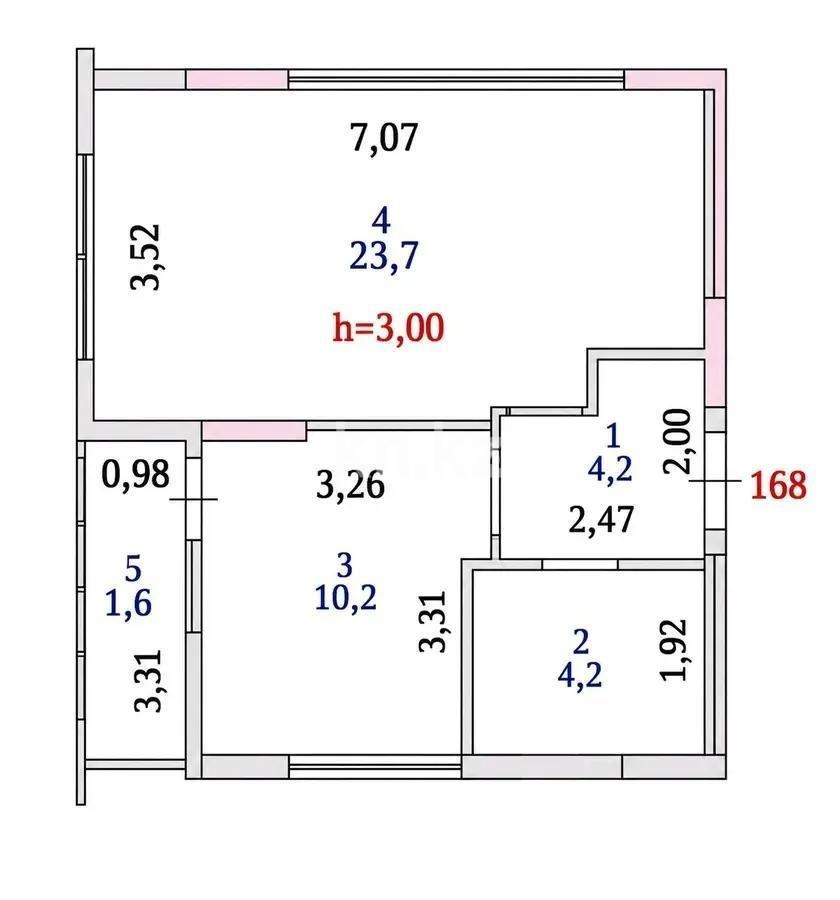 Продажа 1-комнатной квартиры, 44 м² в Астане