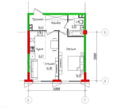 Продажа 2-комнатной квартиры, 50.8 м² в Алматы