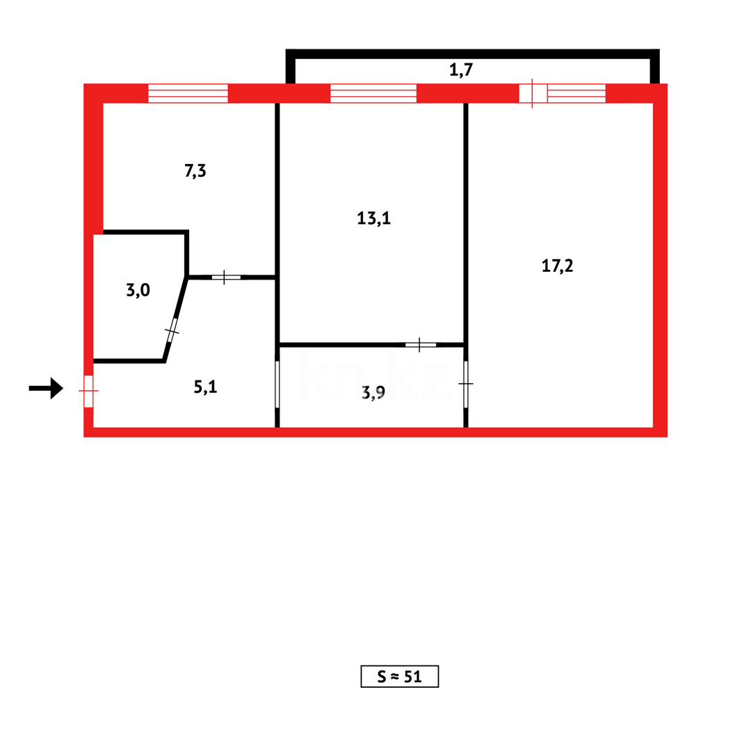 Продажа 2-комнатной квартиры, 52 м² в Караганде - фото 11