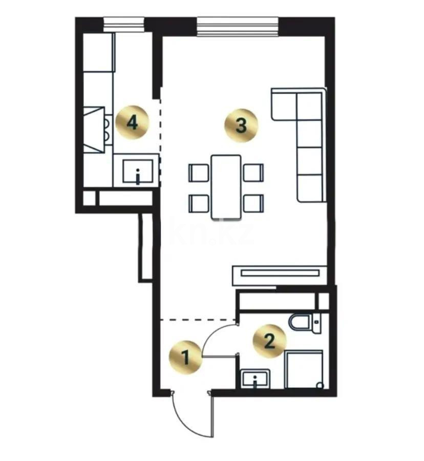Продажа 2-комнатной квартиры, 42.61 м², ул. Сыбызгы, дом  100 стр в Алматы