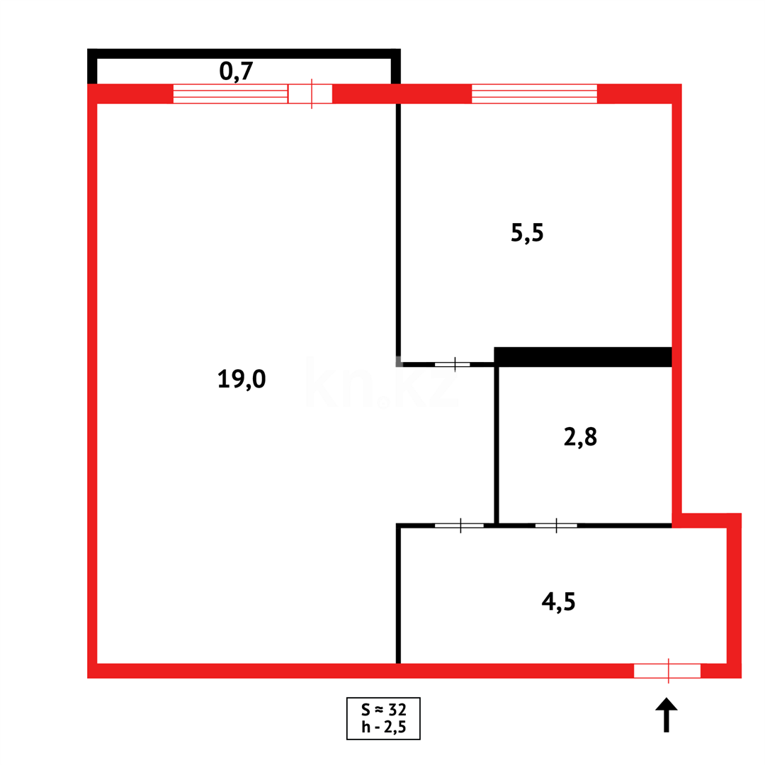 Продажа 1-комнатной квартиры, 32 м² в Караганде - фото 10