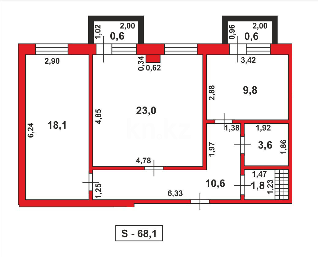 Продажа 2-комнатной квартиры, 67 м², пр. Республики в Караганде - фото 14