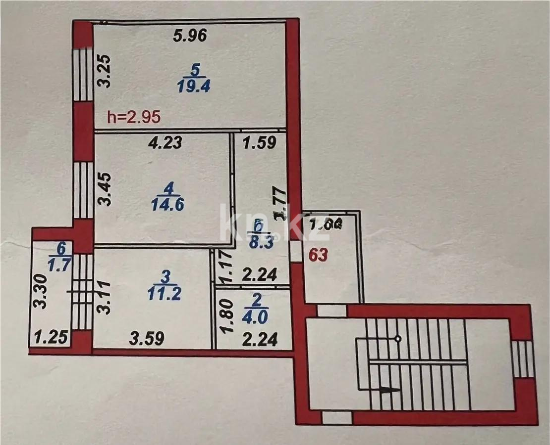 Продажа 2-комнатной квартиры, 59 м², пр. Сейфуллина, дом  10 в Караганде - фото 2