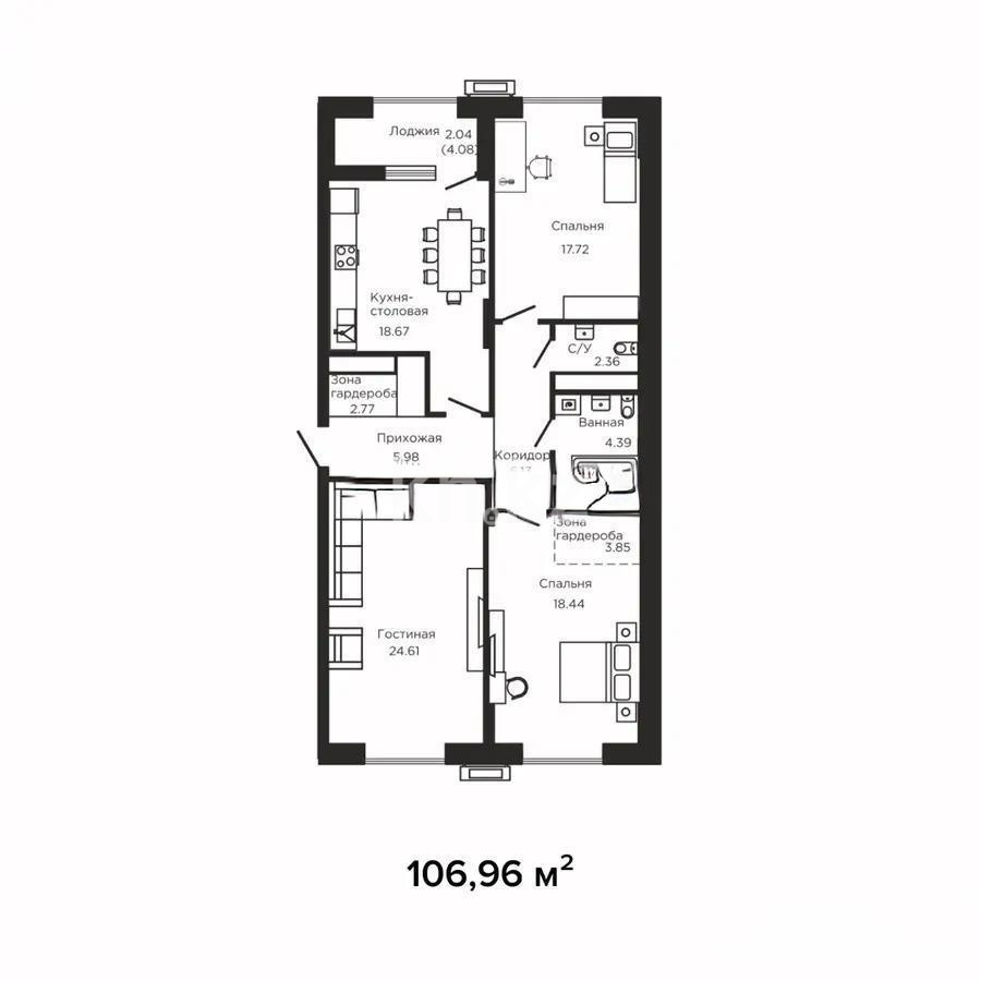 Продажа 3-комнатной квартиры, 107 м², ул. Токпанова, дом  8 в Астане - фото 6