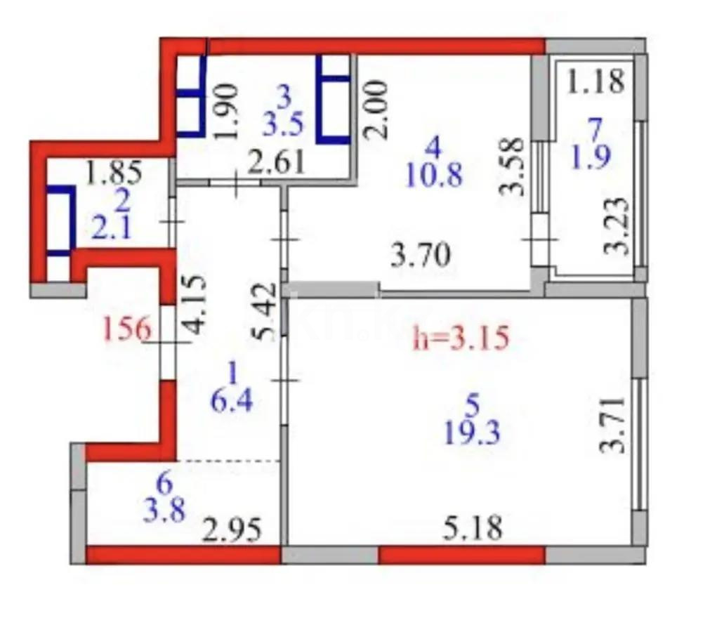Продажа 1-комнатной квартиры, 47.8 м² в Астане