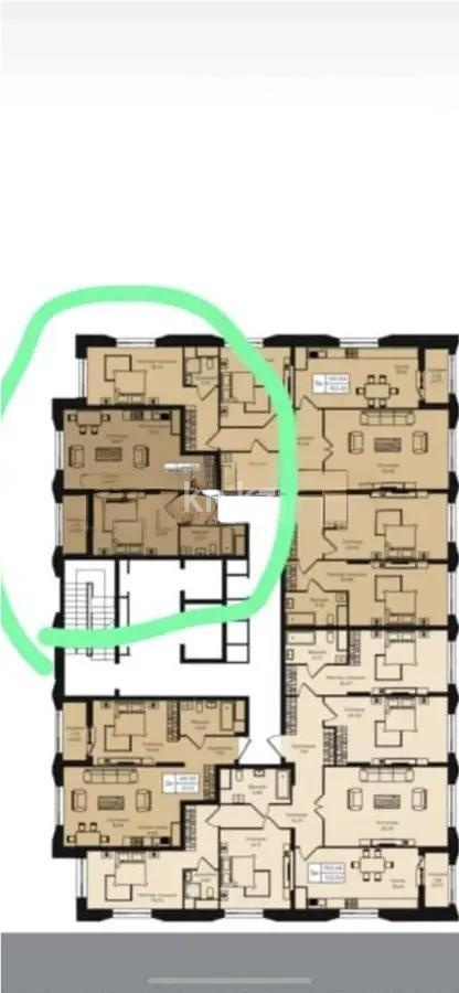 Продажа 2-комнатной квартиры, 51.2 м² в Астане