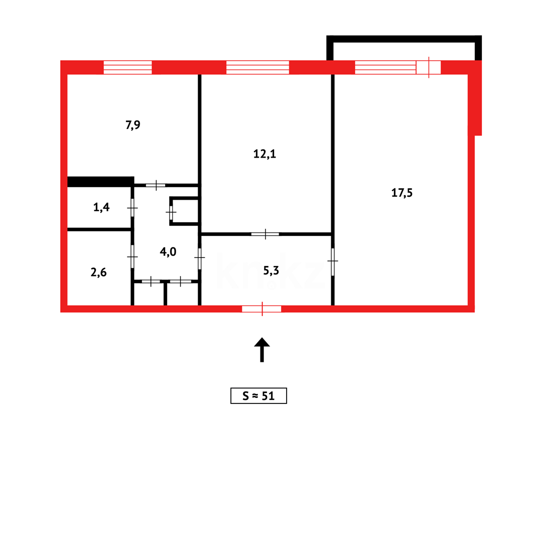Продажа 2-комнатной квартиры, 51 м² в Темиртау - фото 11