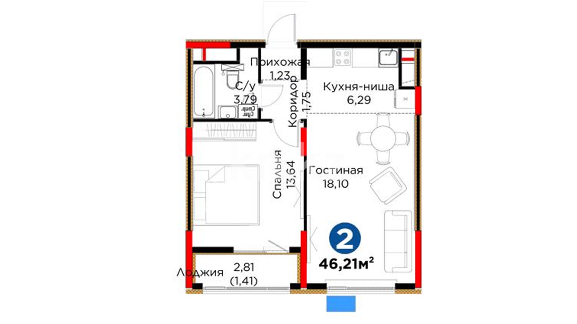 ЖК Alem Dara, 2-комнатная, цена 25 078 167 ₸, 542 700 ₸&nbsp;/&nbsp;м²
