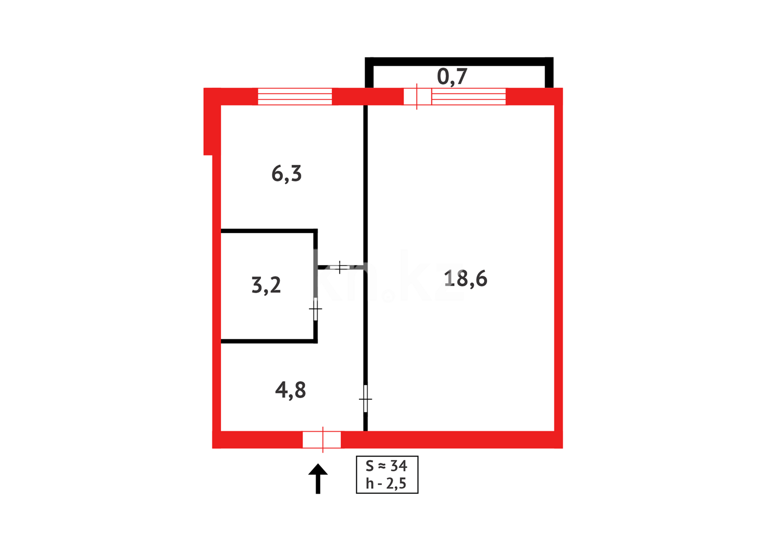 Продажа 1-комнатной квартиры, 33 м² в Караганде - фото 6
