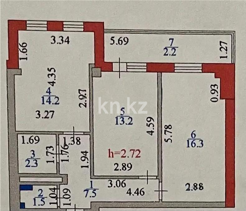 Продажа 2-комнатной квартиры, 57.81 м² в Астане - фото 6