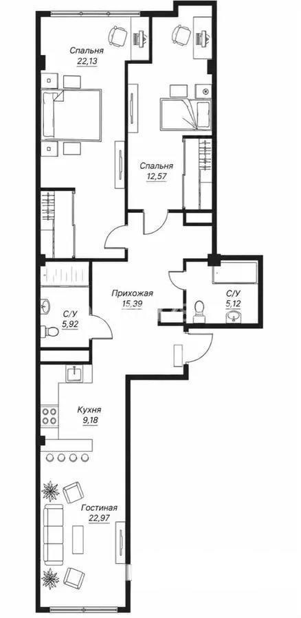 Продажа 3-комнатной квартиры, 100 м² в Алматы