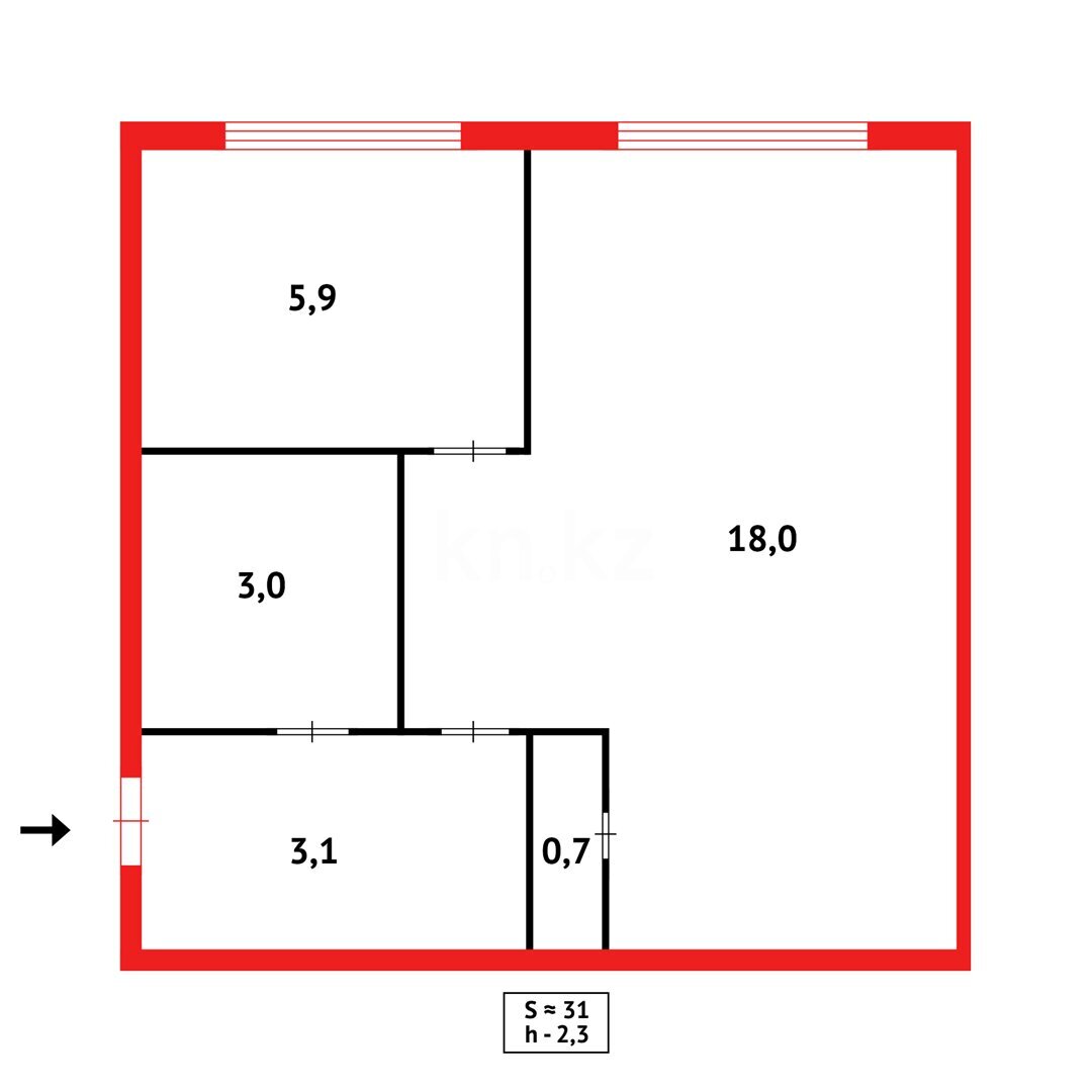 Продажа 1-комнатной квартиры, 30 м² в Караганде - фото 10