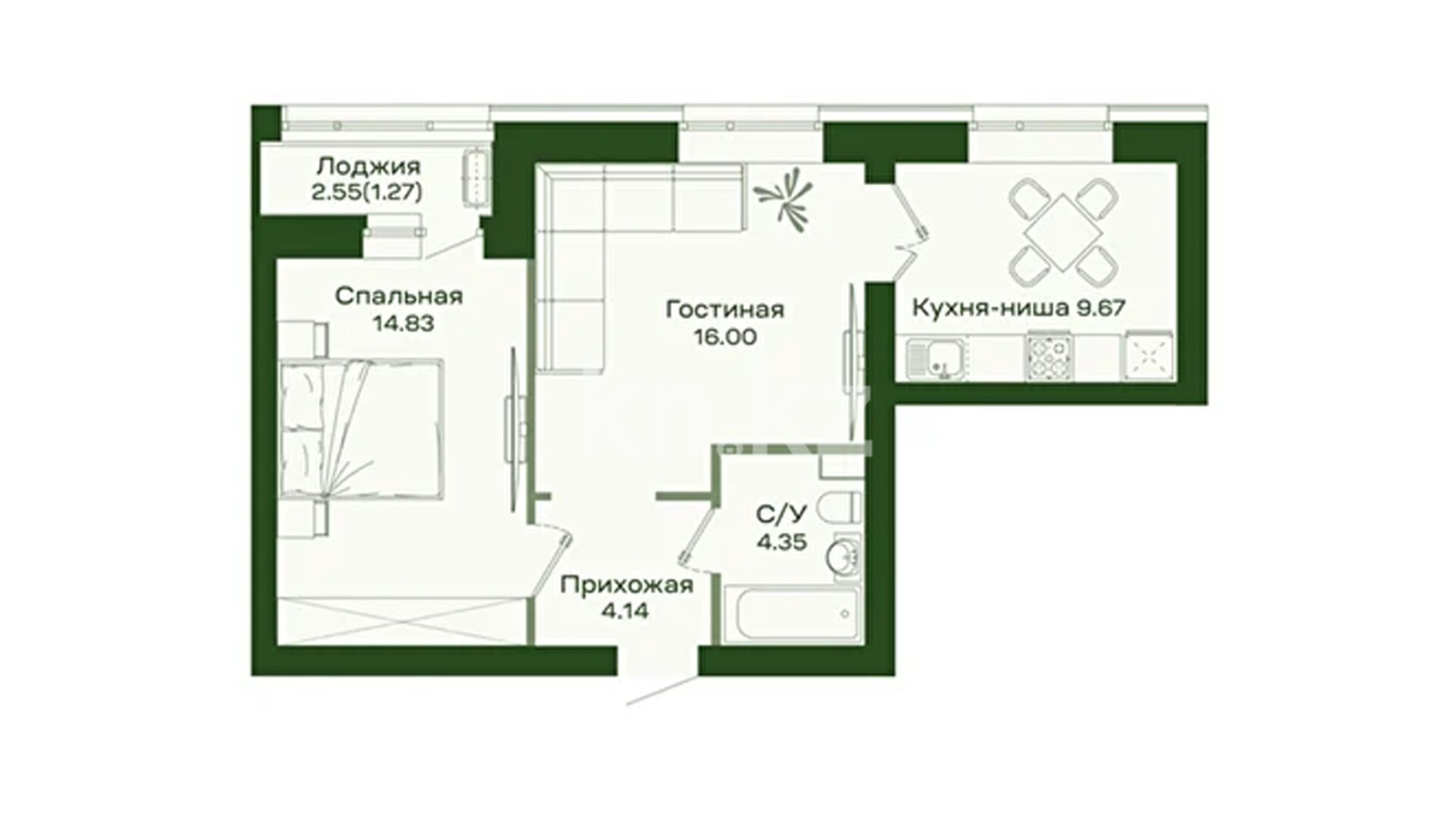 ЖК Sardar Compass, 2-комнатная, цена 28 648 200 ₸, 570 000 ₸&nbsp;/&nbsp;м²