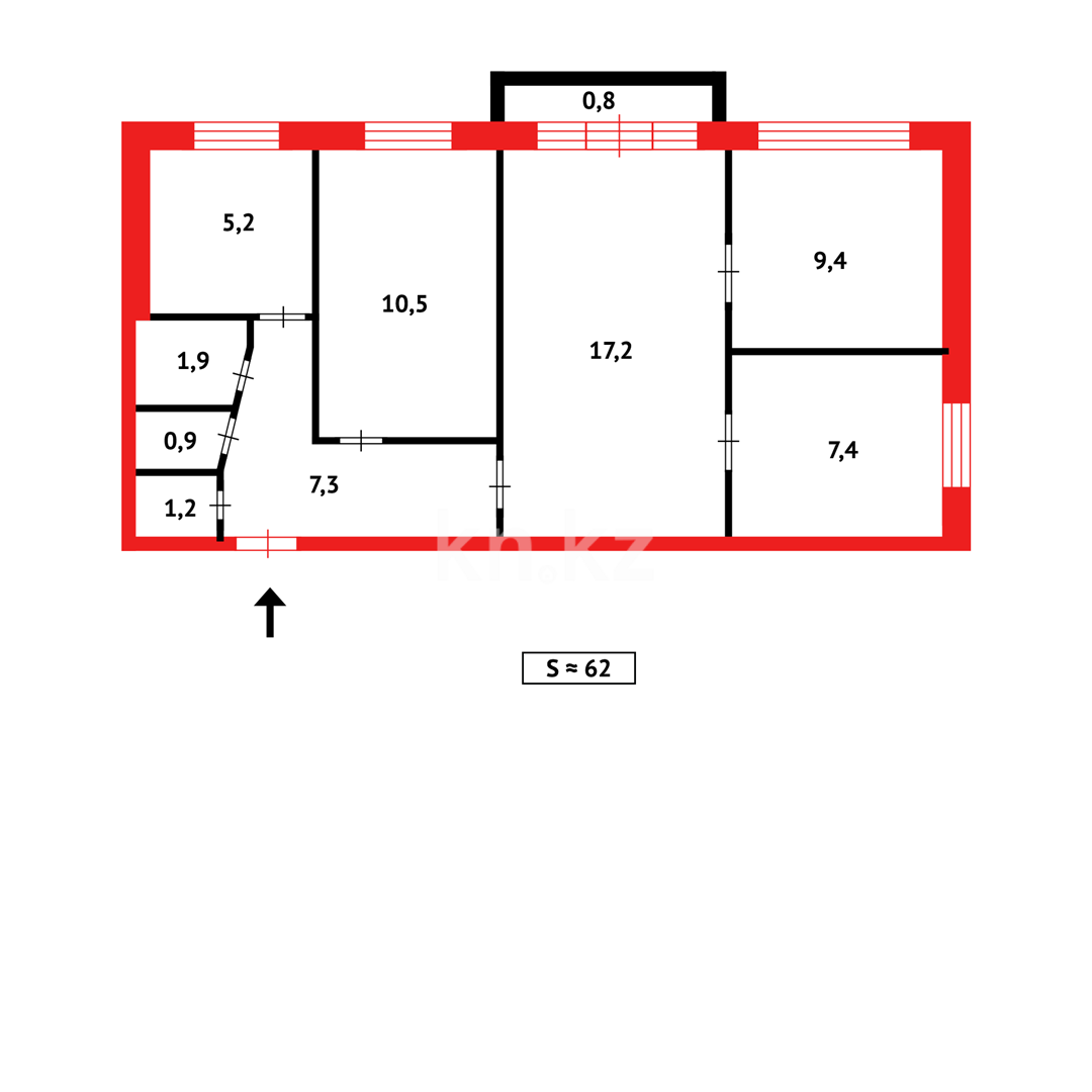 Продажа 4-комнатной квартиры, 62 м² в Темиртау - фото 12
