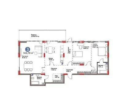 Продажа 4-комнатной квартиры, 142.79 м² в Астане