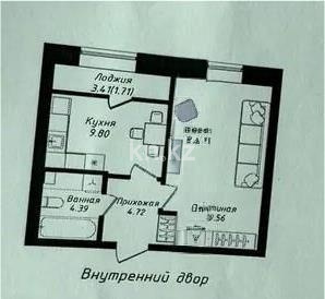 Продажа 1-комнатной квартиры, 40.2 м² в Астане