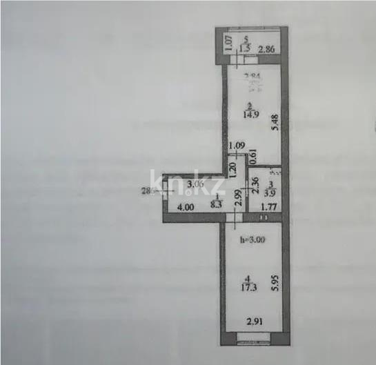 Продажа 1-комнатной квартиры, 45.9 м² в Астане