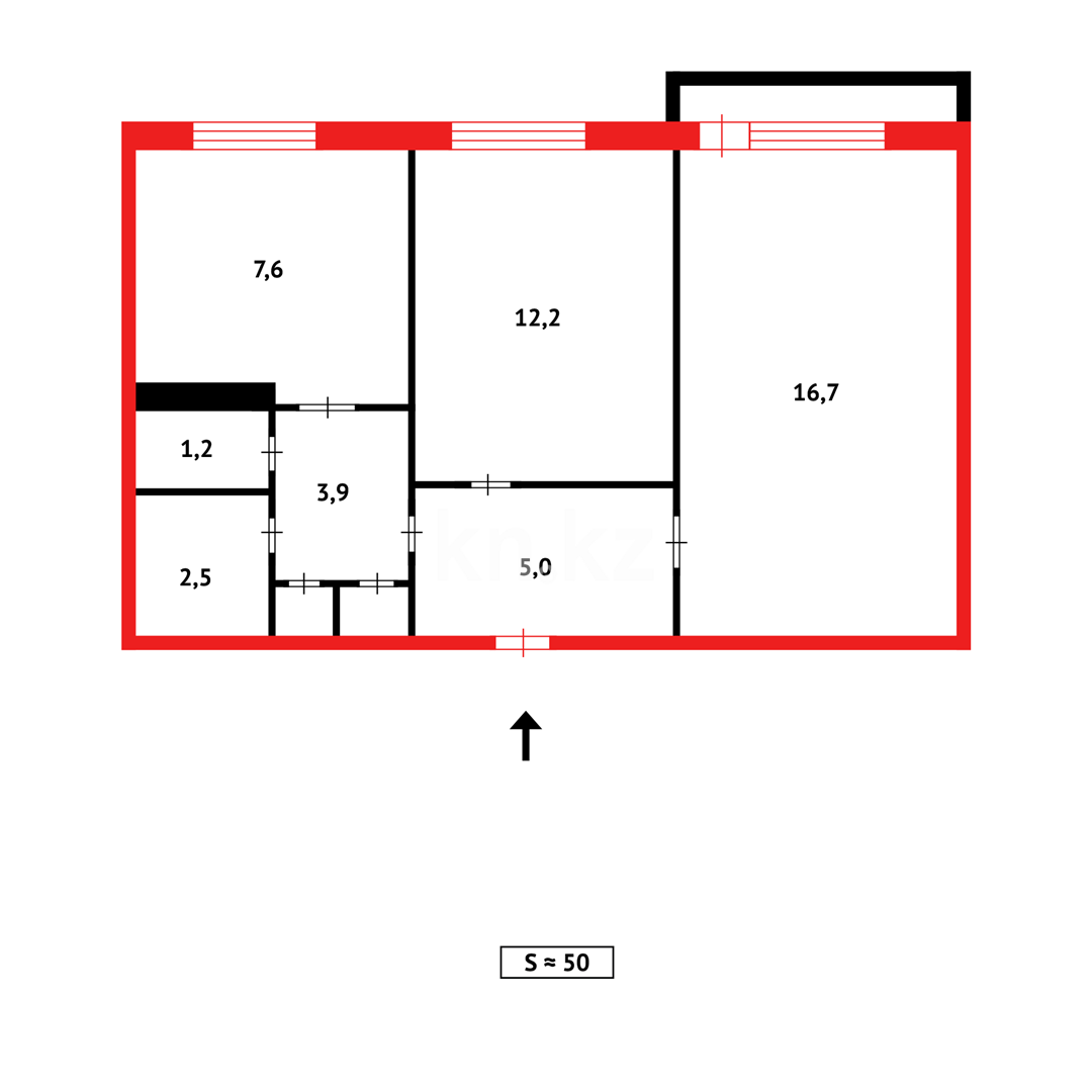 Продажа 2-комнатной квартиры, 50 м², пр. Металлургов в Темиртау - фото 11
