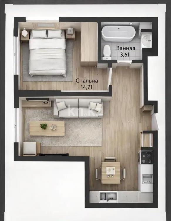 Продажа 2-комнатной квартиры, 45 м² в Астане