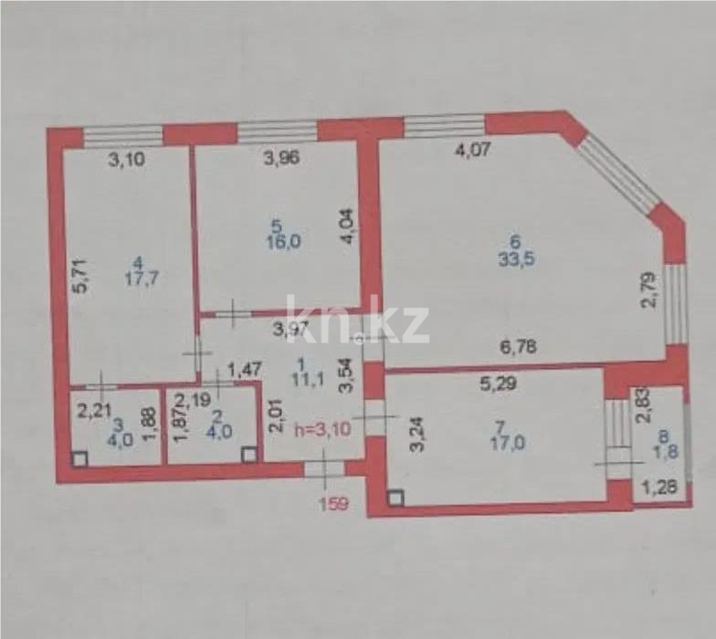 Продажа 3-комнатной квартиры, 105 м² в Астане