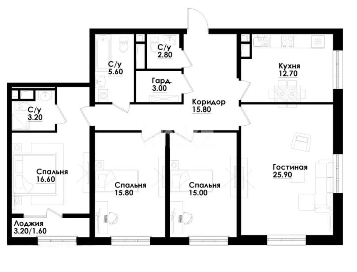 Продажа 4-комнатной квартиры, 118 м² в Алматы