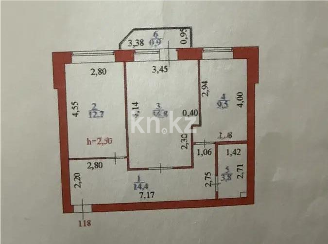 Продажа 2-комнатной квартиры, 58.1 м² в Астане - фото 6