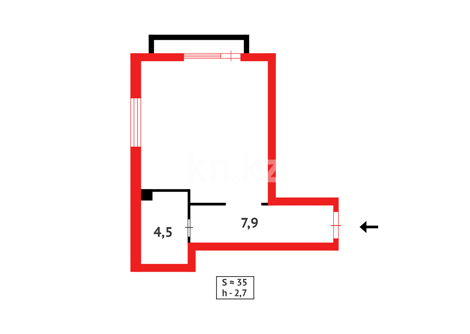 Продажа 1-комнатной квартиры, 34.6 м² в Астане - фото 5